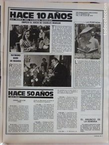 Coleccionismo de revistas: RECORTE CLIPPING DE CHARLES MANSON RAYMOND BURR REVISTA LECTURAS Nº 1472 PAG. 9 L31